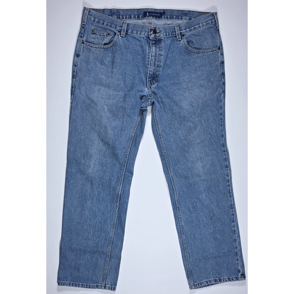 Lanesboro Men's Straight Leg Jeans Medium Wash Blue Denim 40x30